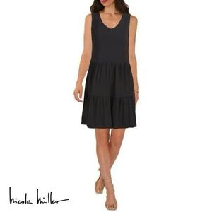 Nicole Miller NY | Black Tiered Midi Dress